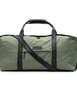 Woodstock Leather Kalahari Canvas and Leather Two-Tone Duffel Bag - Olive