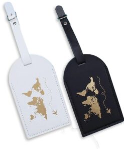 World Map Matching Travel Luggage Tags - Set of 2