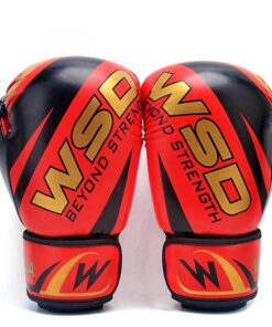 WSD Beyond Strength Kickboxing Gloves Premium PU Training Gear 12oz - Red