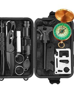 X-Fusion 10 in 1 Professional Outdoor Travel Emergency Tools Survival Kit