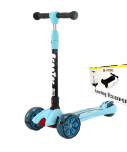 X-HOME Kids 3 Wheel Kick Scooter, Front Flashing Wheels and Rear Foot Brake - Blue