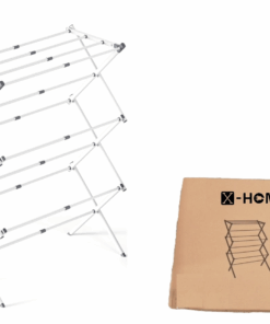 X-HOME Steel Clothing Drying Rack Horse 3-Tier Expandable Collapsible