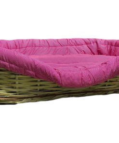 X-Large Basket Dog Bed with Cushion - Pink