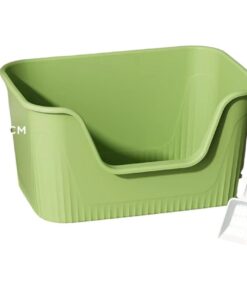 XL High Side Cat Litter Tray with Scoop - Green