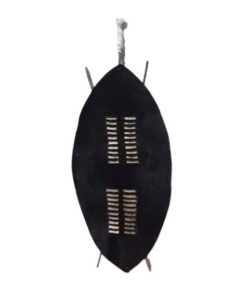 XXL Black Zulu 55cm Tall Authentic African Warrior Shield Made of Cowhide
