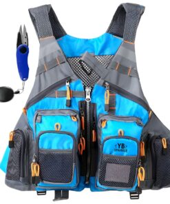 YB Sparkle Multifunctional Fishing Vest & Life Jacket With Foam + Scissors - Blue