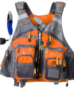 YB Sparkle - Orange Multifunctional Fishing Vest & Life Jacket + Scissors