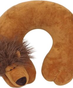 YB Sparkle -Soft Cartoon Neck Pillow for Travel - Brown Lion