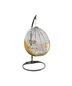 Yellow and White Outdoor/Indoor Double Swing Outdoor Hanging Chair