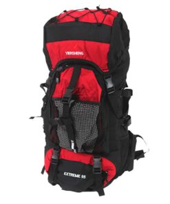 Yiersheng 55L Outdoor Sport Camping Backpack with Rain Cover FX-8852 - Red