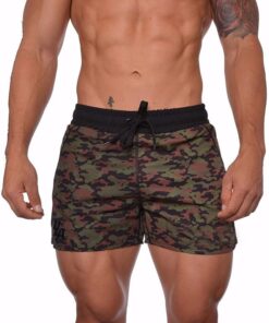 YLA Bodybuilding Lift Shorts Camo Green - XL