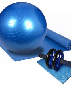 Yoga Mat- Exercise Ball - Ab Wheel - Blue
