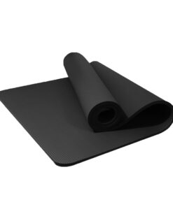 yoga Mat Gymnastics Training Mat Non Slip Durable Lightweight 185x61x1.5cm - Black