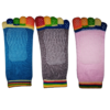 Yoga Socks Colored Toes - 3 packs - BlueGreyPink