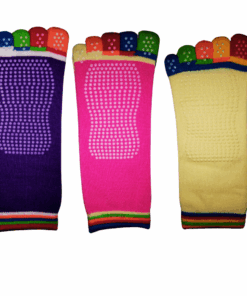 Yoga Socks Colored Toes - 3 packs - PurpleRedYellow