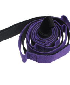 Yoga Stretching Strap - Multi Loops Cotton Exercise Band - Purple