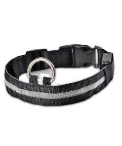YoGo LED Luminous Pet Dog Collar Night Visibility - Waterproof - Black - S