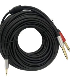 ZATECH 20m Microphone Cable with S3.5mm to 2xS6.35mm Audio Connectivity