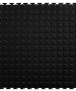 ZEE - PVC Interlocking Rubber Floor Tile - Gym Mats (4-Pack)-Various Colors - Black