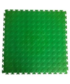 ZEE - PVC Interlocking Rubber Floor Tile - Gym Mats (4-Pack)-Various Colors - Green