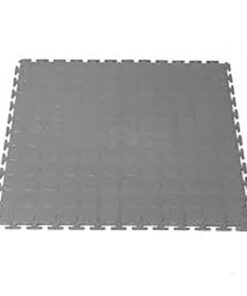 ZEE - PVC Interlocking Rubber Floor Tile - Gym Mats (4-Pack)-Various Colors - Grey