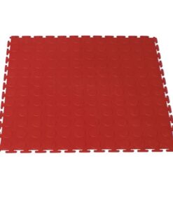 ZEE - PVC Interlocking Rubber Floor Tile - Gym Mats (4-Pack)-Various Colors - Red