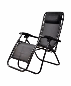 Zero Gravity Foldable Indoor/Outdoor Recliner Chair with Detachable Cushion - Black
