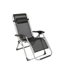Zero Gravity Foldable Indoor/Outdoor Recliner Chair with Detachable Cushion - Silver