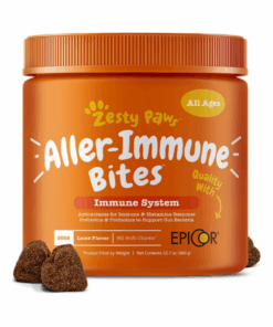 Zesty Paws Allergy Immune Supplement for Dogs - With Omega 3 Alaskan Salmon