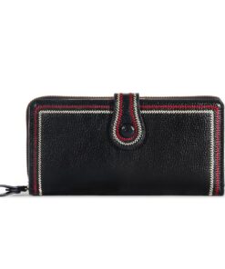 Zip Closure lD Cards Bifold Wallet - Black