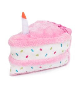 Zippy Paws Pet Birthday Cake Plush Toy - Light Pink