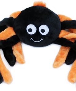 ZippyPaws Grunterz Spider Dog Toy With Grunting Sound & Crinkly Legs - Orange