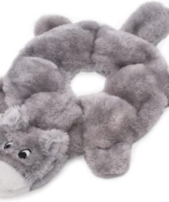 ZippyPaws Loopy Squeaky Plush Dog Toy (No Stuffing) - Wolf