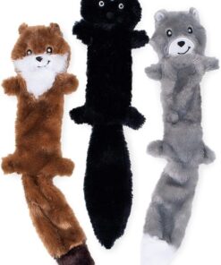 ZippyPaws Skinny Peltz Squeaky Dog Toy - Weasel, Skunk & Wolf (Large)