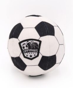 ZippyPaws SportsBallz Plush Ball Dog Toy With Squeaker - Soccer