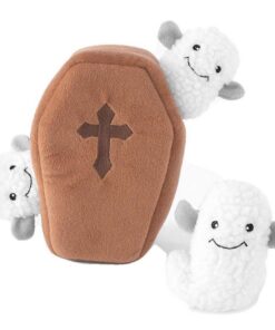 ZippyPaws Zippy Burrow Interactive Hide & Seek Dog Toy - Coffin With Ghosts