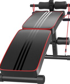 Zoolpro Multi-Function Adjustable Ab Bench w/ Resistance Bands - Black