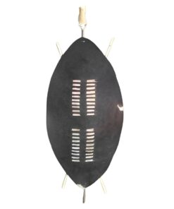 Zulu Shield Isihlangu Cowhide Standing 150cm Tall - Black and White