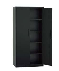 Steel Swing Door Inner Handle Filing Cabinet Storage Cupboard Locker - Black