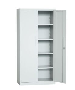Steel Swing Door Inner Handle Filing Cabinet Storage Cupboard Locker - Light Grey
